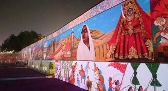 Scrolls Depicting the Valour of Unsung Heroes displayed at Rajpath 