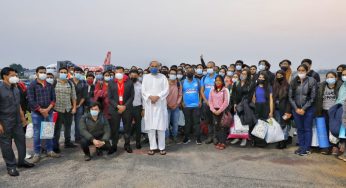 CM Naveen Patnaik welcomes Odia students returned from Ukraine at airport