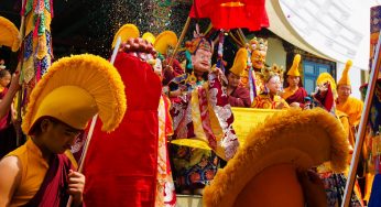 Monks in Jirang Monastery perform mask dance