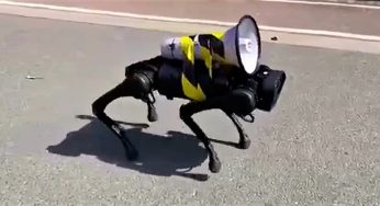 Robotic dogs spreads Covid safety information in Shanghai as the city faces lockdown