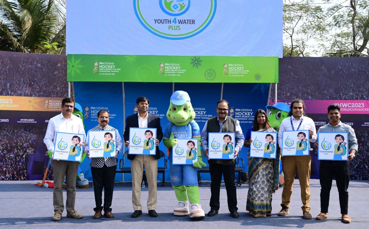 Mascot and Logo of ‘Youth4Water Plus’ Campaign Unveiled at Kalinga Stadium