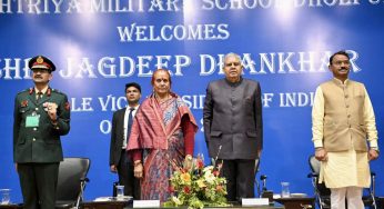 Vice-President Shri Jagdeep Dhankhar Inspires Cadets at Rashtriya Military School, Dholpur