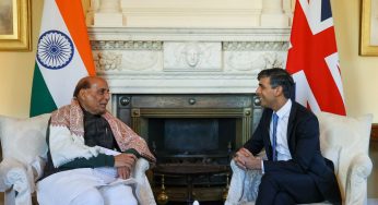 Raksha Mantri Rajnath Singh Meets UK Prime Minister Rishi Sunak to Bolster Bilateral Ties
