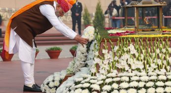 Prime Minister Narendra Modi Pays Homage at Rashtriya Samar Smarak