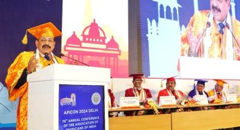 Union Minister Dr. Jitendra Singh Addresses APICON 2024, Receives Honorary Fellowship