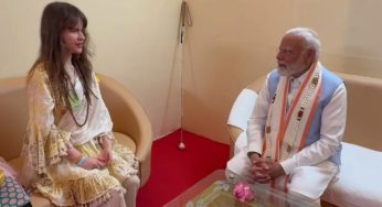 Prime Minister Modi meets German Singer Cassandra Mae Spittmann in Palladam