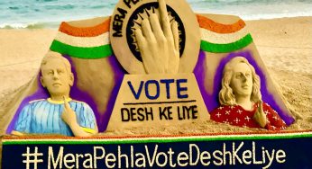 Renowned Sand Artist Sudarsan Pattnaik Inspires First-Time Voters with Mesmerizing Sand Sculpture on Puri Beach