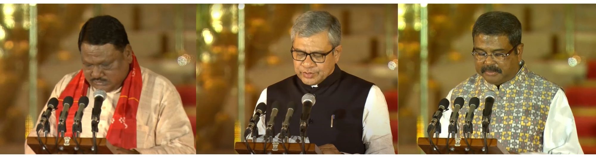 Dharmendra Pradhan, Jual Oram, and Ashwini Vaishnaw Sworn in as Ministers in Modi’s New Cabinet