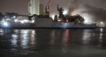 Fire Breaks Out on Indian Naval Ship Brahmaputra During Refit