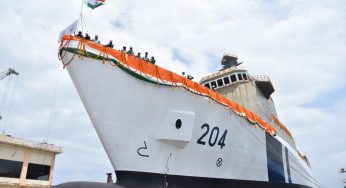 Raksha Rajya Mantri Launches India’s First Indigenous Pollution Control Vessel, ‘Samudra Pratap’