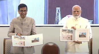PM Modi Unveils Commemorative Stamp Honoring 75 Years of the Supreme Court