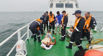 Indian Coast Guard Rescues Burn Victim Fisherman off Kakinada Coast