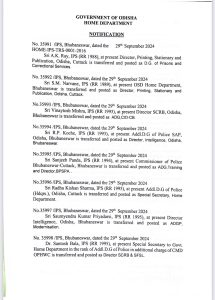 Major IPS Reshuffle in Odisha: Over 55 Officers Transferred, SDD Singh is New Police Commissioner of Cuttack-Bhubaneswar