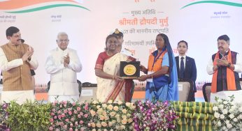 President Murmu Graces Safai Mitra Sammelan, Lays Foundation for Indore-Ujjain Six-Lane Road Project