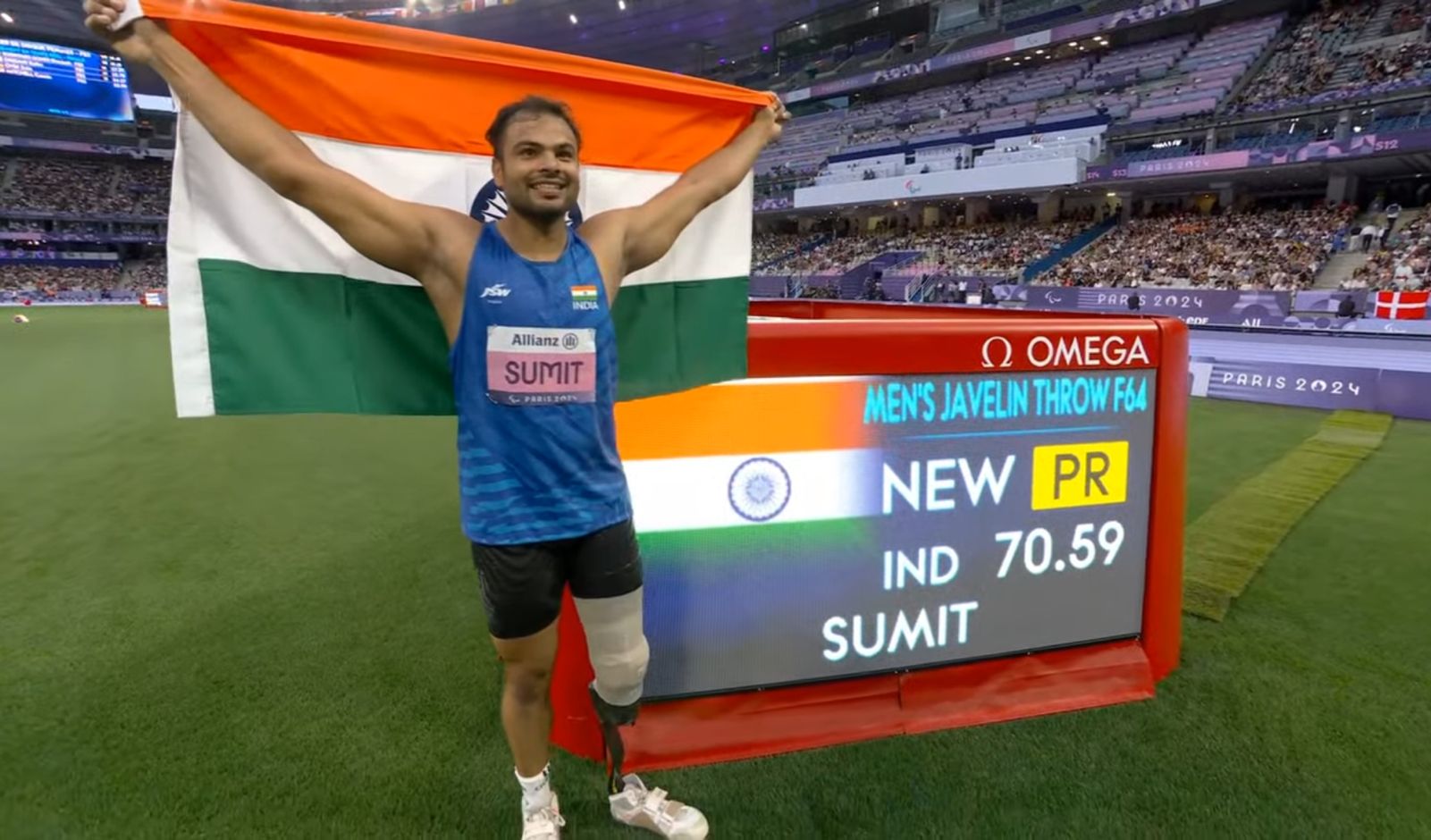 Sumit Antil Shatters Records, Retains Gold in Men's Javelin Throw at Paris Paralympics 2024