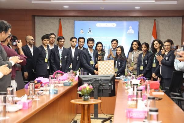 Union Ministers Felicitate Indian Chess Team for Historic Victory at 45th FIDE Chess Olympiad