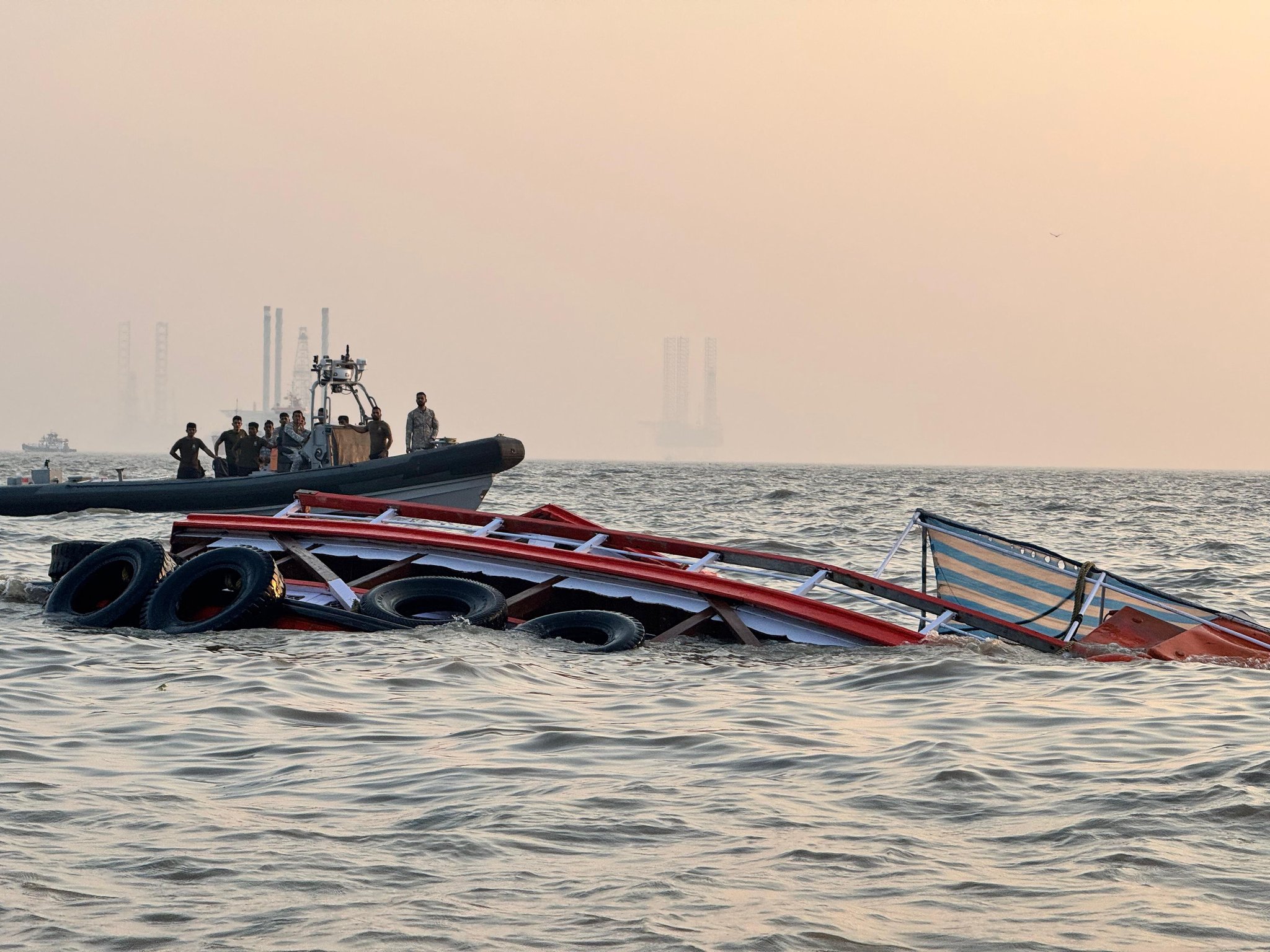 13 Drown As Indian Navy Speedboat Bangs Into Passenger Ferry In Arabian Sea Off Mumbai Coast
