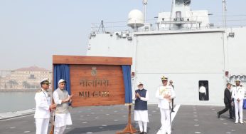 PM Modi Commissions INS Surat, INS Nilgiri, and INS Vaghsheer at Naval Dockyard