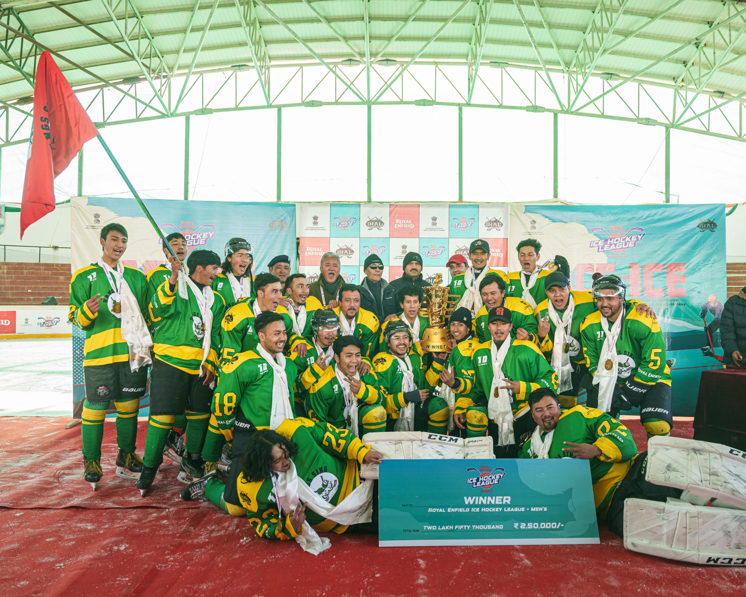 Kang Sings Clinch Back-to-Back Royal Enfield Ice Hockey League Titles with Commanding Victory
