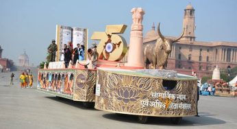 Social Justice Ministry Tableau Showcases 75 Years of Indian Constitution at Republic Day Rehearsal