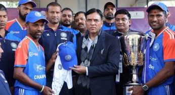 Union Minister Felicitates Indian PD Cricket Team for Winning Champions Trophy 2025