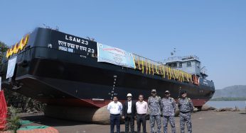 9th ACTCM Barge, LSAM 23 (Yard 133) Launched at M/s Suryadipta Projects Pvt Ltd, Thane