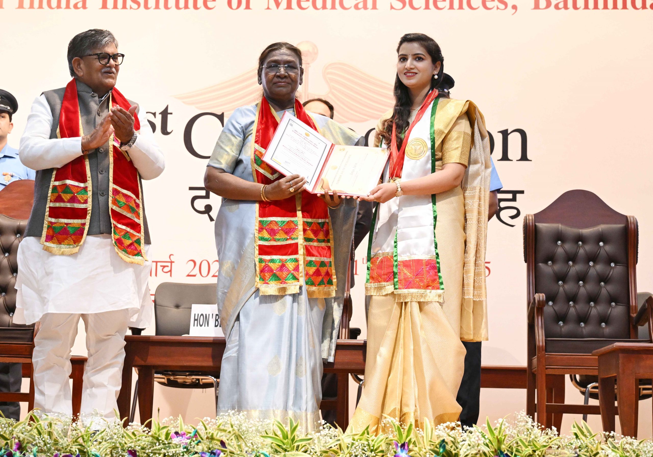 President Murmu Attends AIIMS Bathinda Convocation, Emphasizes Research and Healthcare Excellence