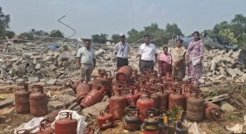 Illegal LPG Trade Suspected as 62 Cylinders Seized at Sampur Eviction Site